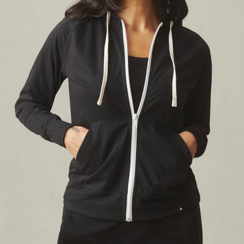 American Giant Classic Lightweight Full Zip Hoodie Women's Small Black